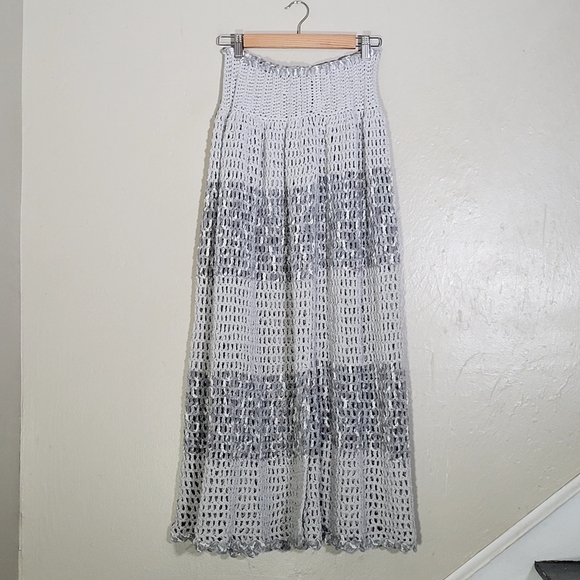 Source Unknown Dresses & Skirts - Crochet Gray A-line Maxi Skirt Slit Spring 2025